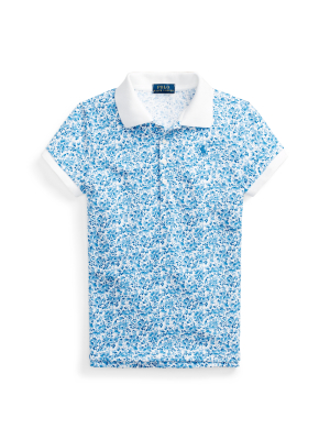 Floral Stretch Mesh Polo