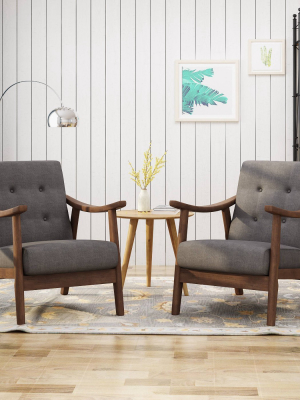 Set Of 2 Chabani Mid-century Modern Accent Chair - Christopher Knight Home