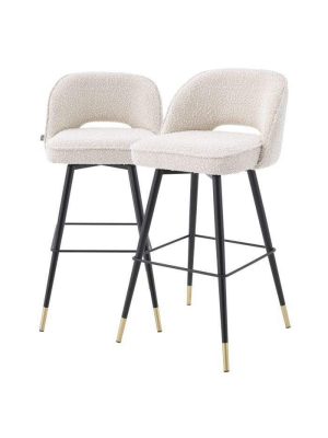 Eichholtz Cliff Bar Stool Set Of 2 - Ivory