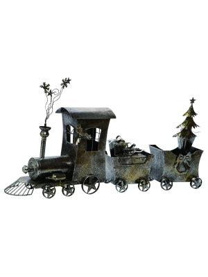 Transpac Metal 35 In. Silver Christmas Train