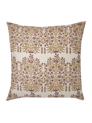 Fleur Mustard Saffron Square Pillow