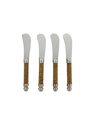 Epicureanist Cheese Spreaders With Cork Handles (set Of 4)