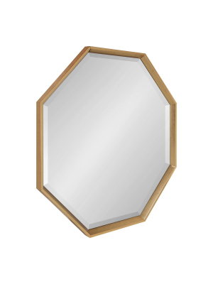 31.5" X 31.5" Calter Large Octagon Framed Wall Mirror Gold - Kate And Laurel