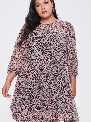 Plus Size Leopard Print Dress