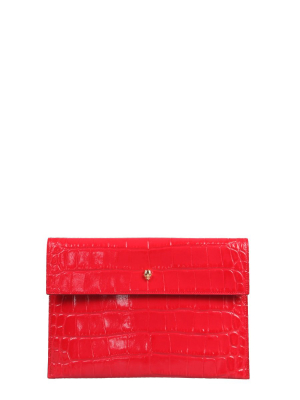 Alexander Mcqueen Skull Embossed Envelope Clutch Bag