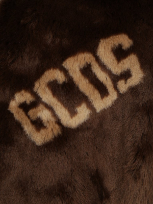 Gcds Logo Faux Fur Hooded Jacket