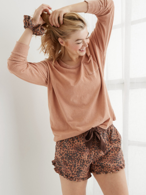 Aerie Oversized Long Sleeve Voop T-shirt