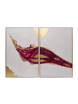 Passion (set Of 2) - 40" X 60" - Gold Floater Frame