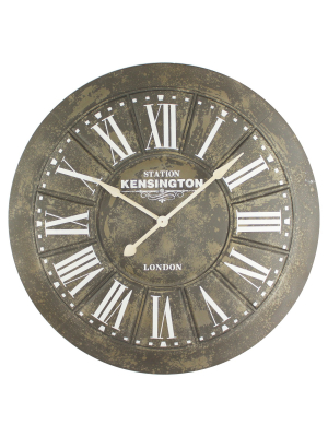 40" Round Wall Clock Distressed Iron - Yosemite Home Decor