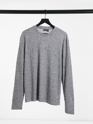 Asos Design Long Sleeve T-shirt With Heavyweight Twisted Rib