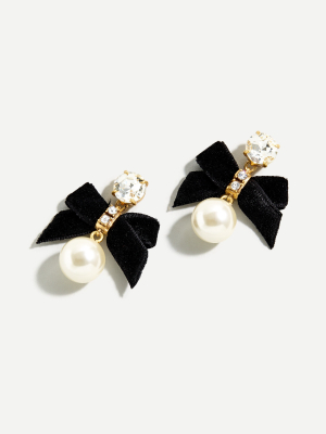 Festive Bow Pearl Earrings