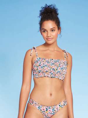 Juniors' Smocked Bandeau Bikini Top - Xhilaration™ Floral Print