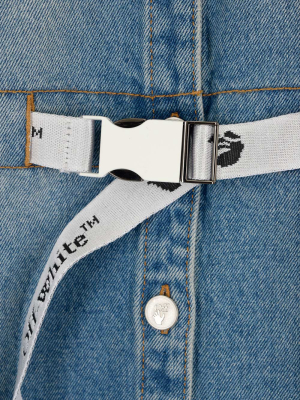 Off-white Belted Denim Shirt Dress