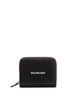 Balenciaga Logo Print Zip-around Wallet