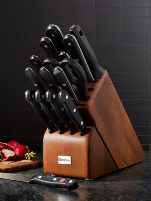 Wusthof ® Gourmet 16-piece Walnut Knife Block Set