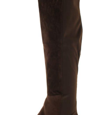 Kendra1 Brown Faux Suede Knee High Boot