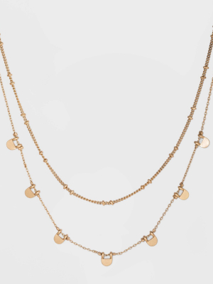 Paddle And Chain Layer Necklace - Universal Thread™ Gold