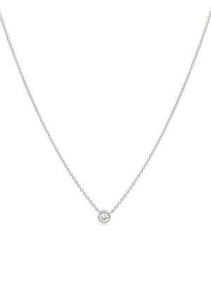 Solitaire Diamond Necklace - White Gold