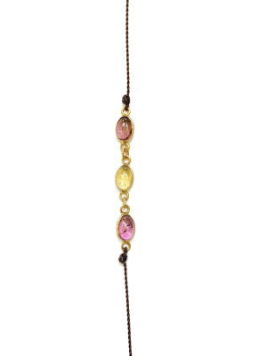 Triple Tourmaline & Gold Bracelet