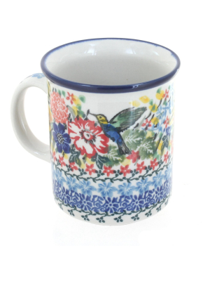 Blue Rose Polish Pottery Hummingbird Small Coffee Mug