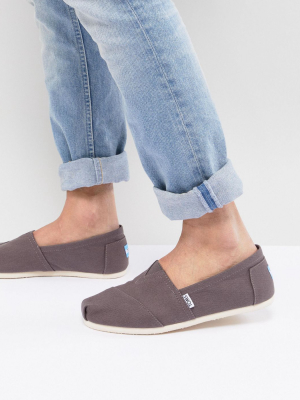 Toms Classic Espadrilles In Gray Canvas