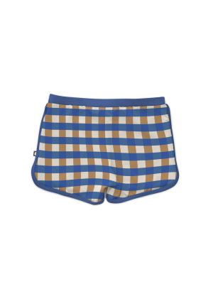 Oeuf Swim Short - Sky Blue/gingham