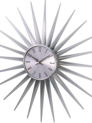 Sunburst Clock - Classic Silver