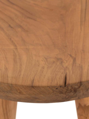 Zuri Round Outdoor End Table, Natural