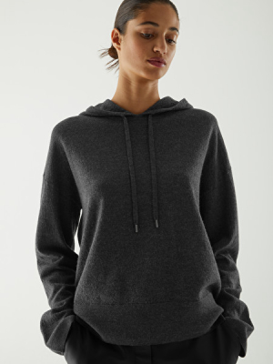 Boiled-wool Hooded Jumper