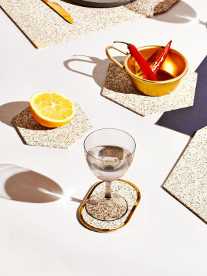 Hex Recycled Rubber Trivet Set - Sand