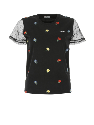 Redvalentino Delicate Flowers Embroidered T-shirt