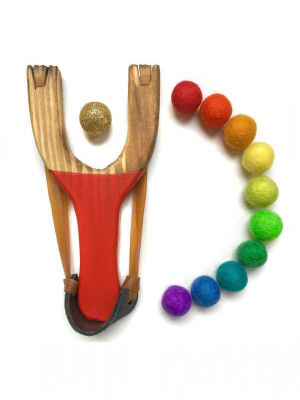 Deluxe Slingshot W/ Golden Rainbow: Red