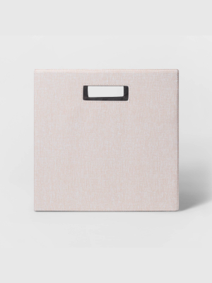 13" Fabric Cube Storage Bin Textured Peach - Threshold™