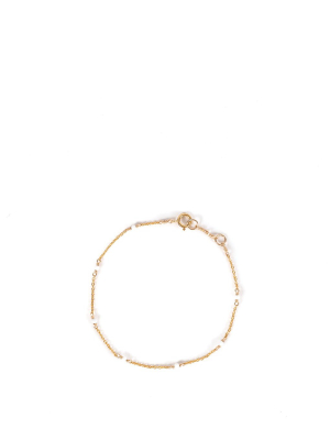 Dainty Gemstone Bracelet - White