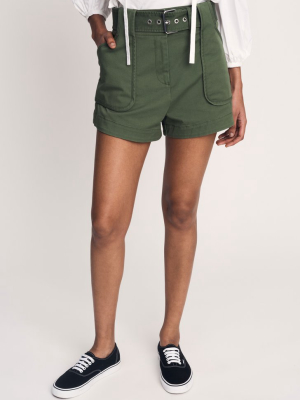 Monterey Belted Shorts - Fatigue