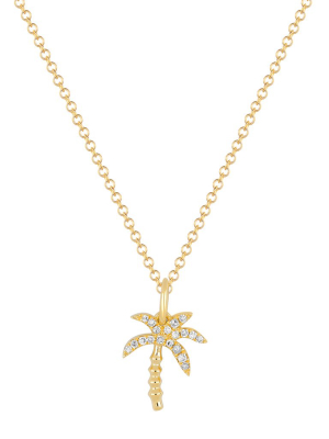 Wild Palm Diamond Necklace - Yellow Gold