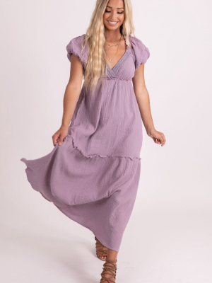 See You Soon Puff Sleeve Maxi Dress