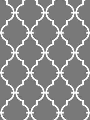 Modern Trellis Peel & Stick Wallpaper In Grey By Roommates For York Wallcoverings