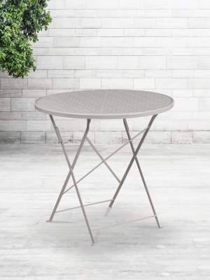 Flash Furniture Commercial Grade 30" Round Indoor-outdoor Steel Folding Patio Table