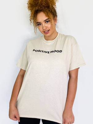 Plus Stone Positive Mood Slogan T Shirt