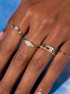 Blue Sapphire Flower Ring