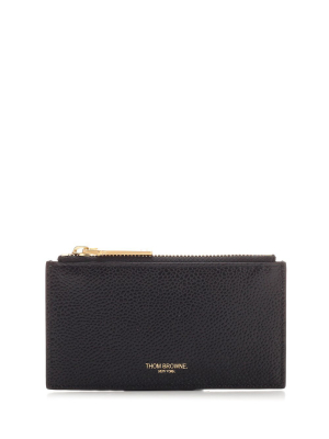 Thom Browne Logo Embossed Zipped Wallet