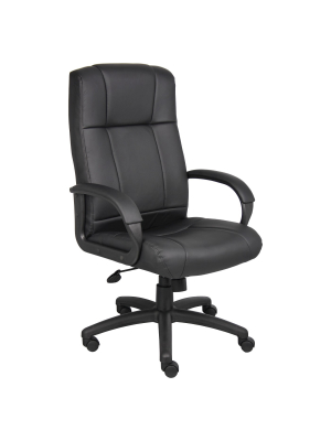 Caressoft Executive High Back Chair Black - Boss Office Products