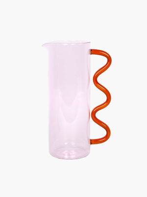 Wave Pitcher - Pink/amber