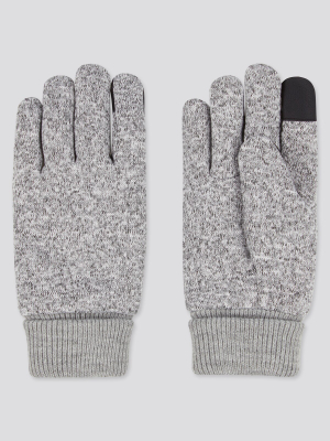 Men Heattech-lined Knitted Fleece Gloves