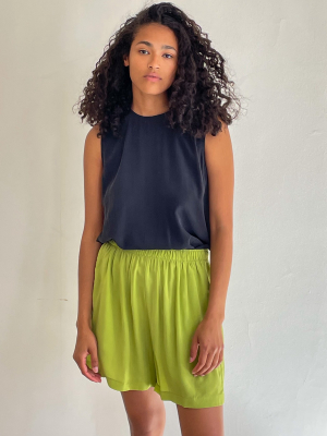 Or Green Apple Silk Shorts