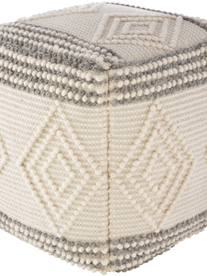 Hygge Hand Woven Pouf In Charcoal