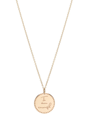 14k Small Mantra Necklace On Cable Chain