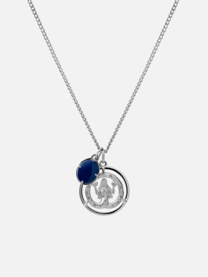 Eternita Necklace, Sterling Silver/blue