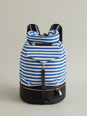 Epps Xl Nautical Stripe Roll Top Bucket Bag